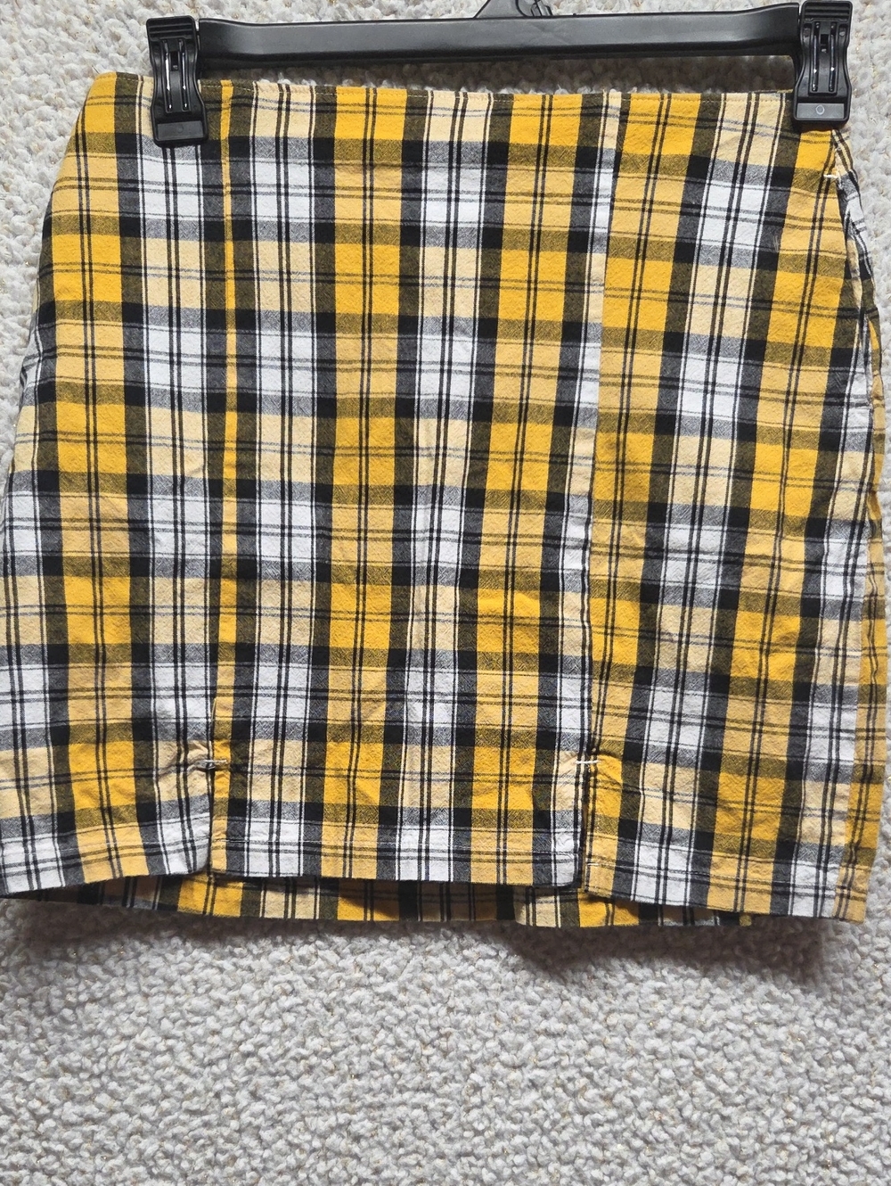 Hollister Yellow Black & White Plaid Mini Skirt